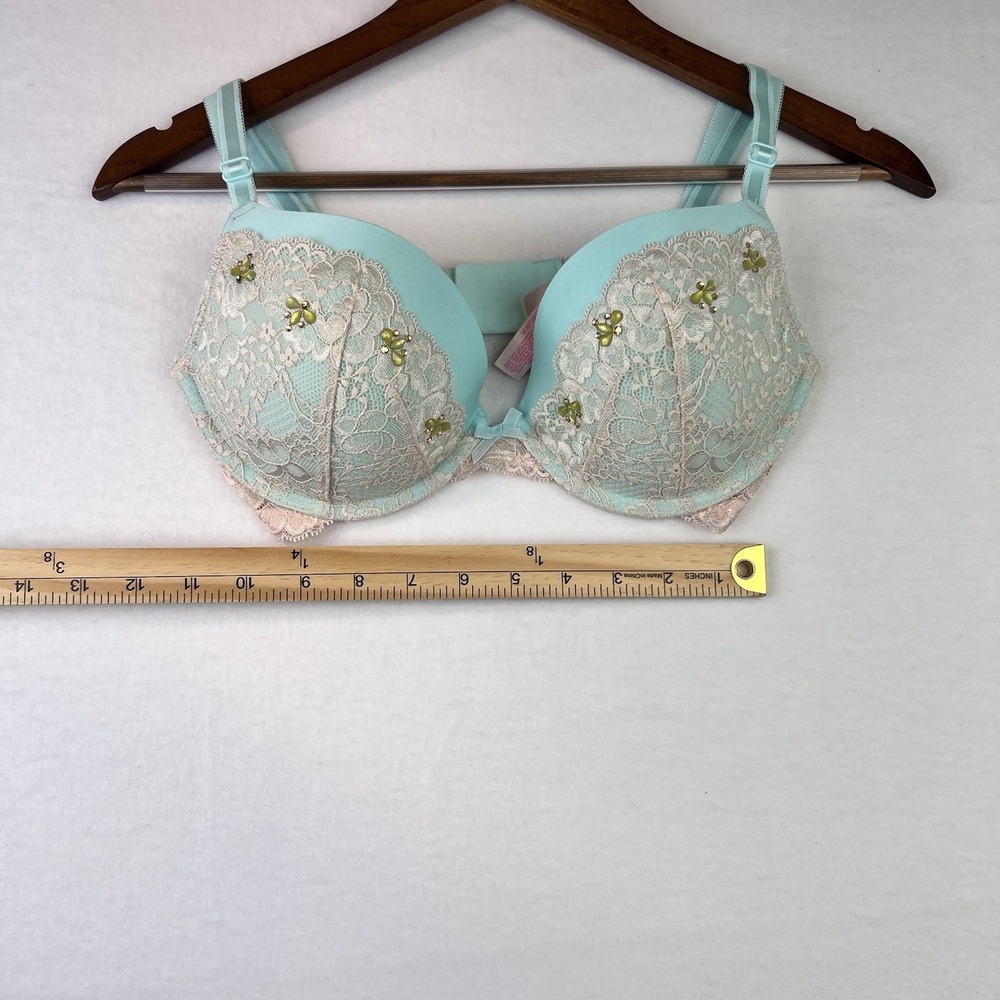 NEW Victoria's Secret DREAM ANGELS Push-Up Bra Blue & Pink Floral Lace 34D - Picture 7 of 7